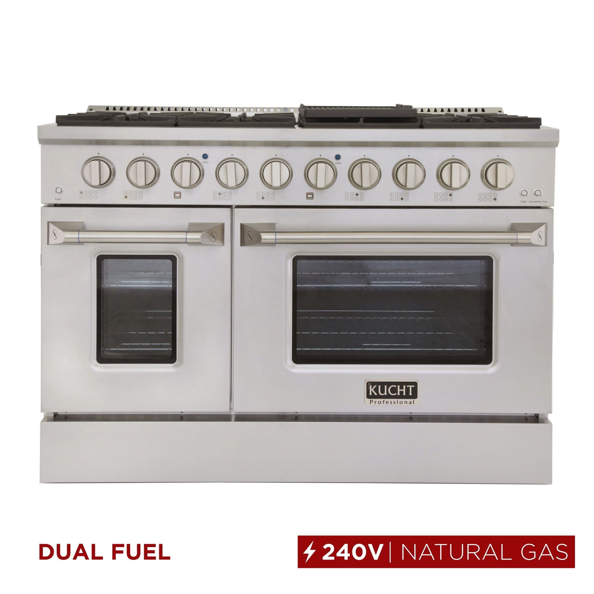 48 in. 6.7 cu. ft. Dual Fuel Range for Natural Gas in Stainless Steel