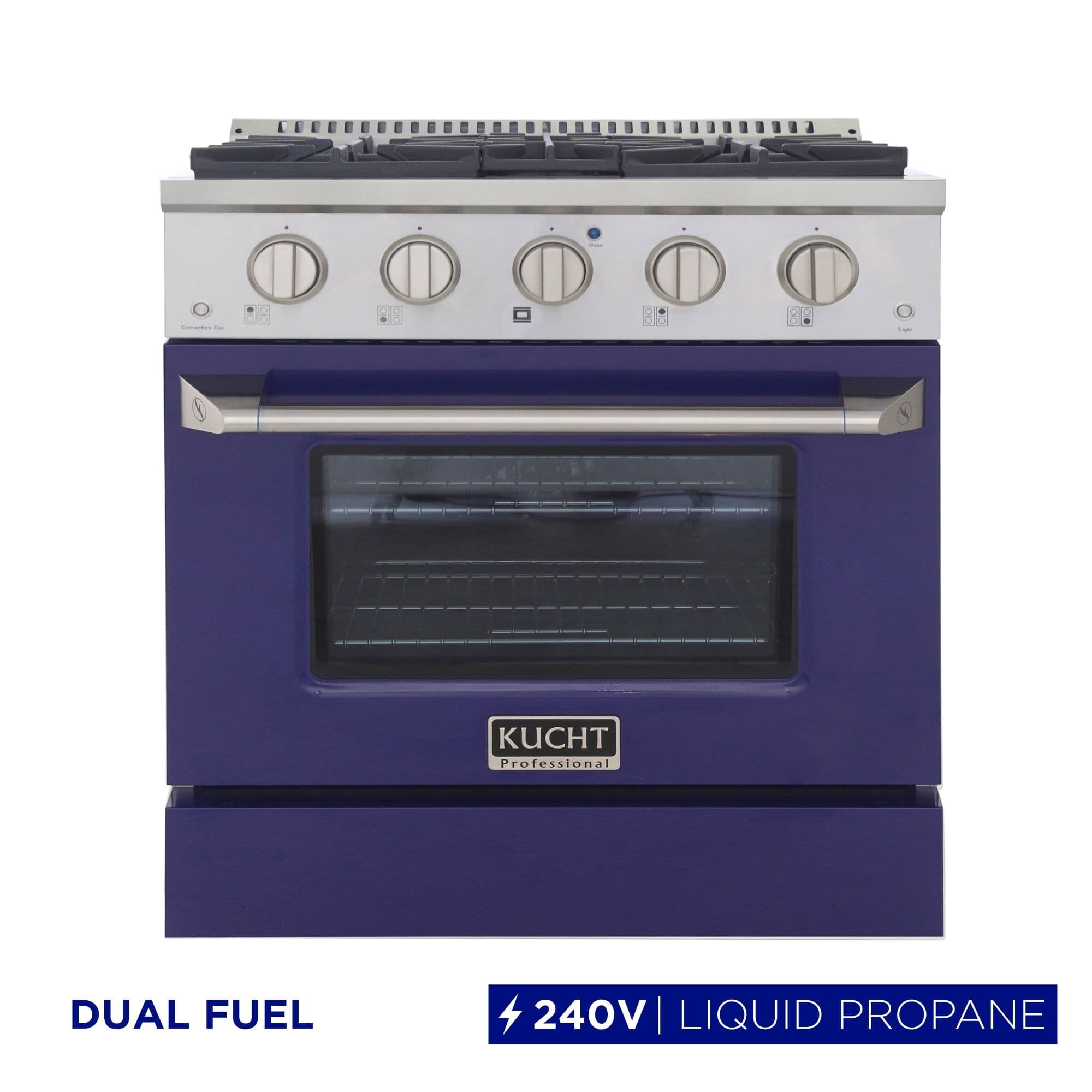 30 in. 4.2 cu. ft. Dual Fuel Range Propane Gas Sealed Burners in Blue.
