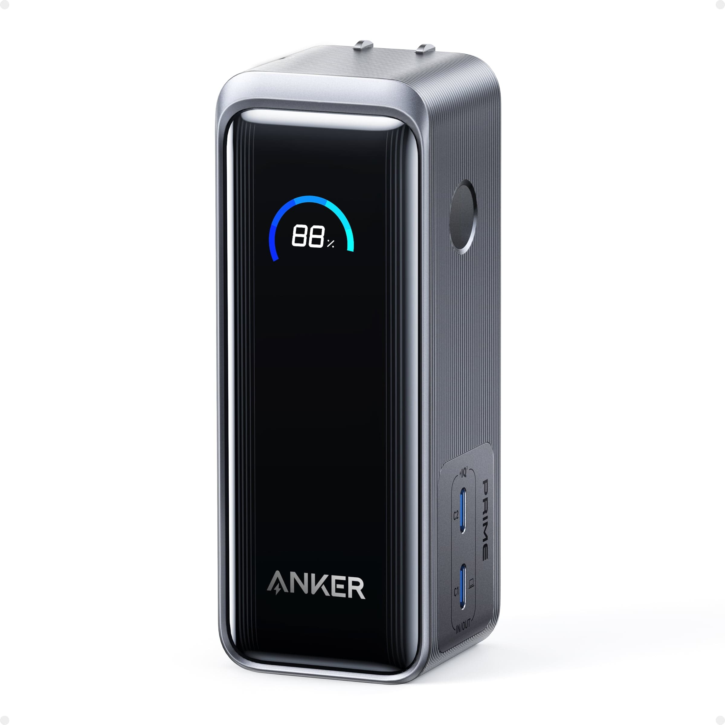 Anker Prime Power Bank, 9,600mAh Battery Pack with 65W Output, Built-in AC Plug, Supports PD 3.0 and PPS, 30W Fast Recharging, Sleek Portable Charger for MacBook Pro, iPhone 15 Series, Galaxy, iPad