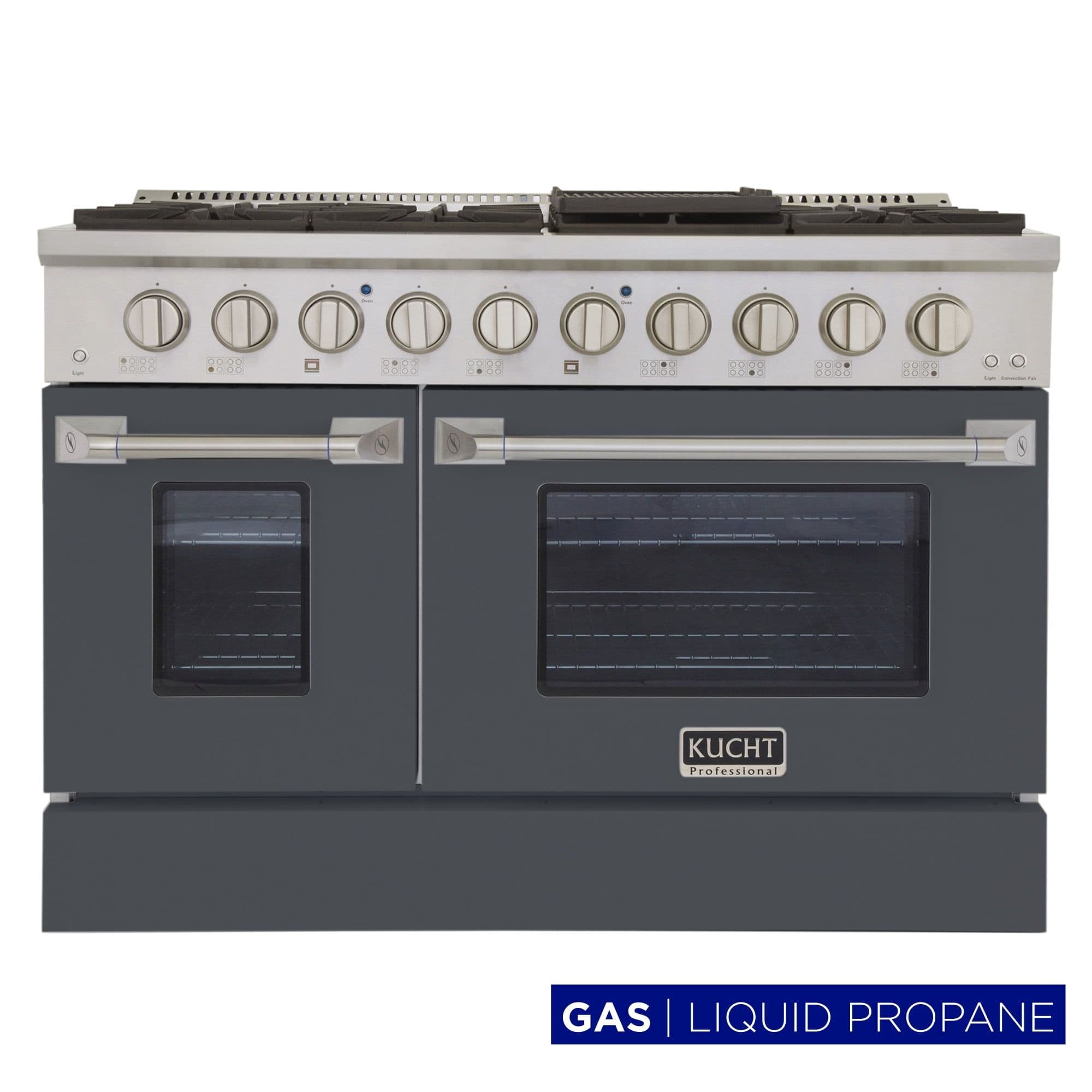 48 in. 6.7 cu. ft. Propane Gas Range with Convection Oven in Cement Gray
