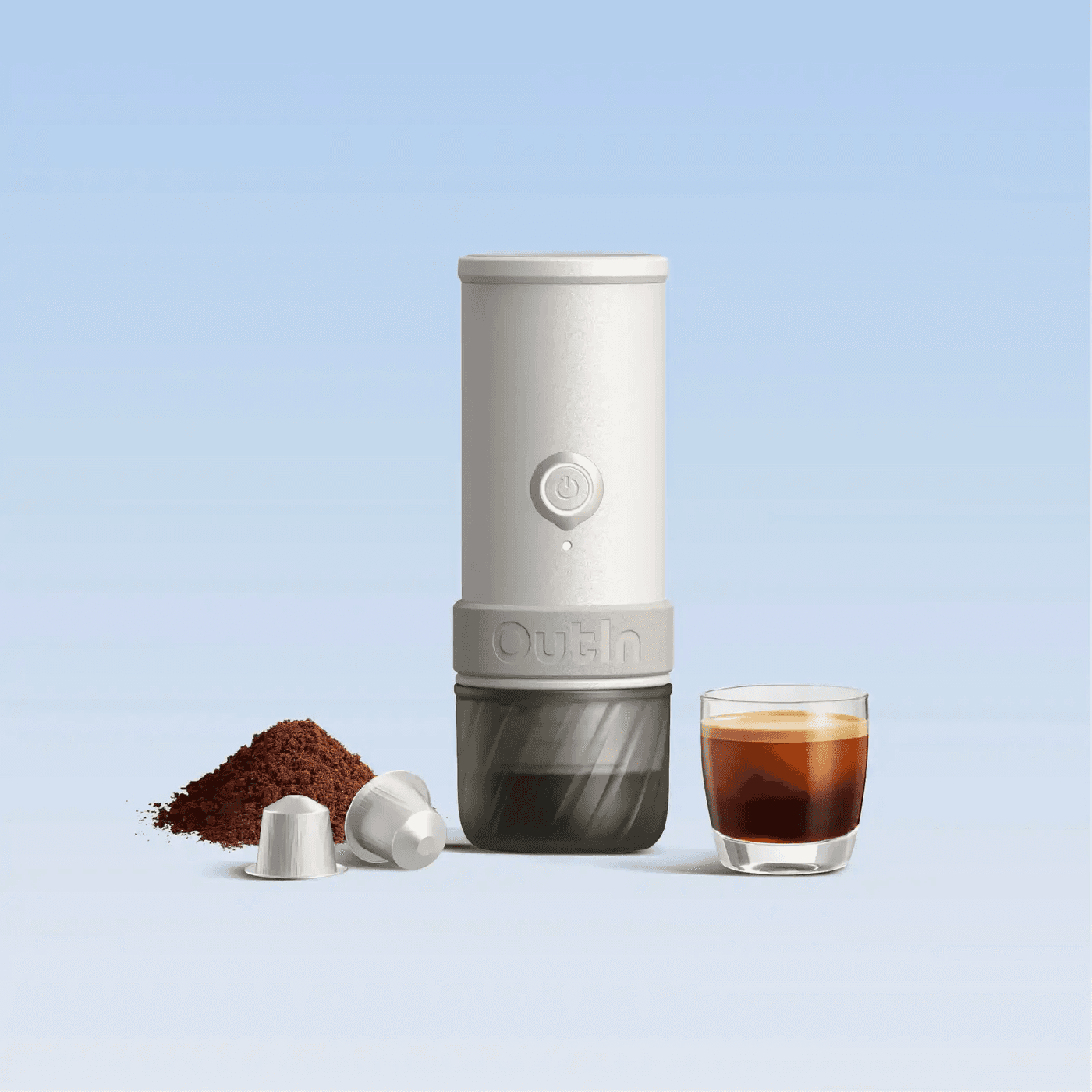 OutIn Mino Portable Electric Espresso Machine Sandstone White