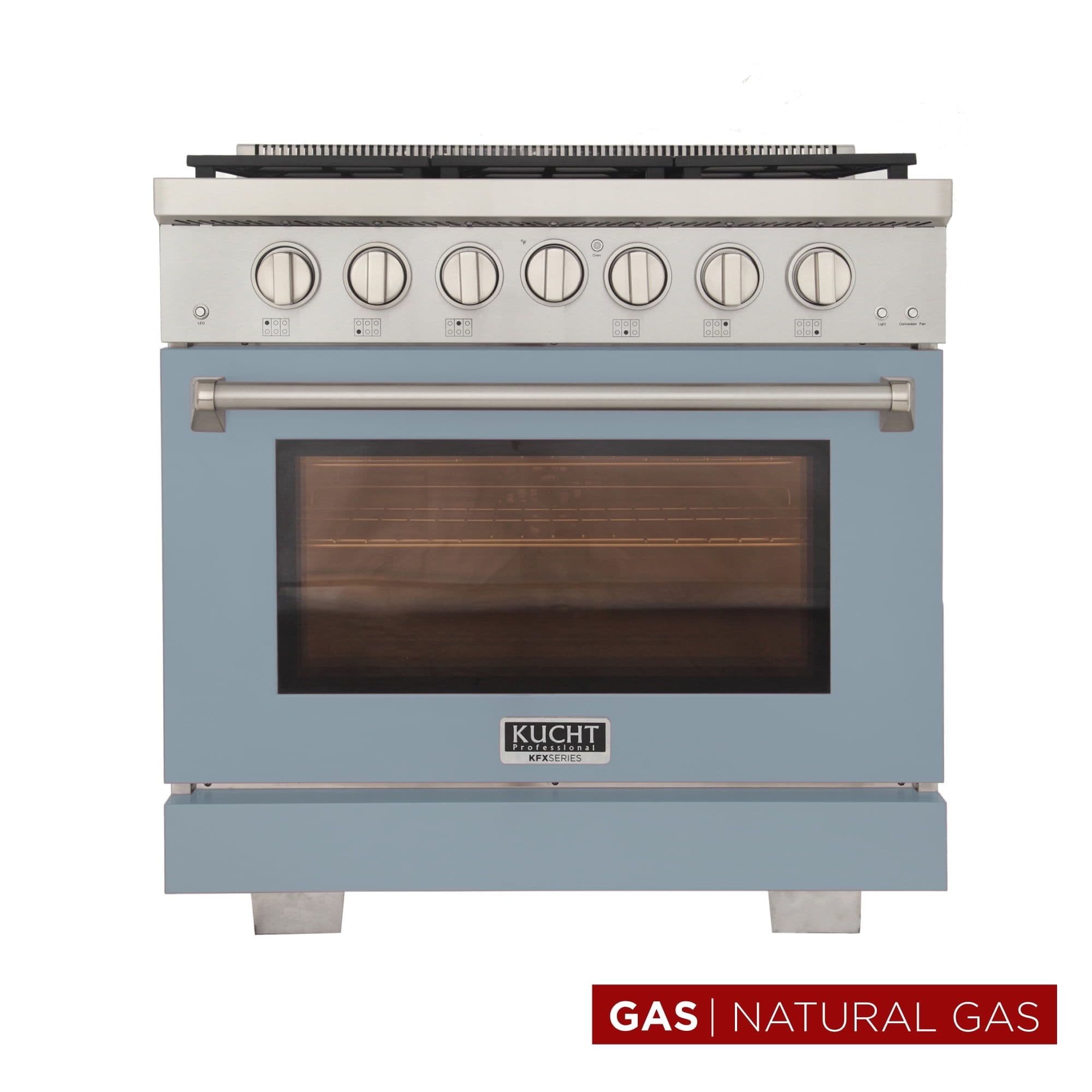 Professional 36-in Natural Gas Range in Light Blue with True Simmer Burners