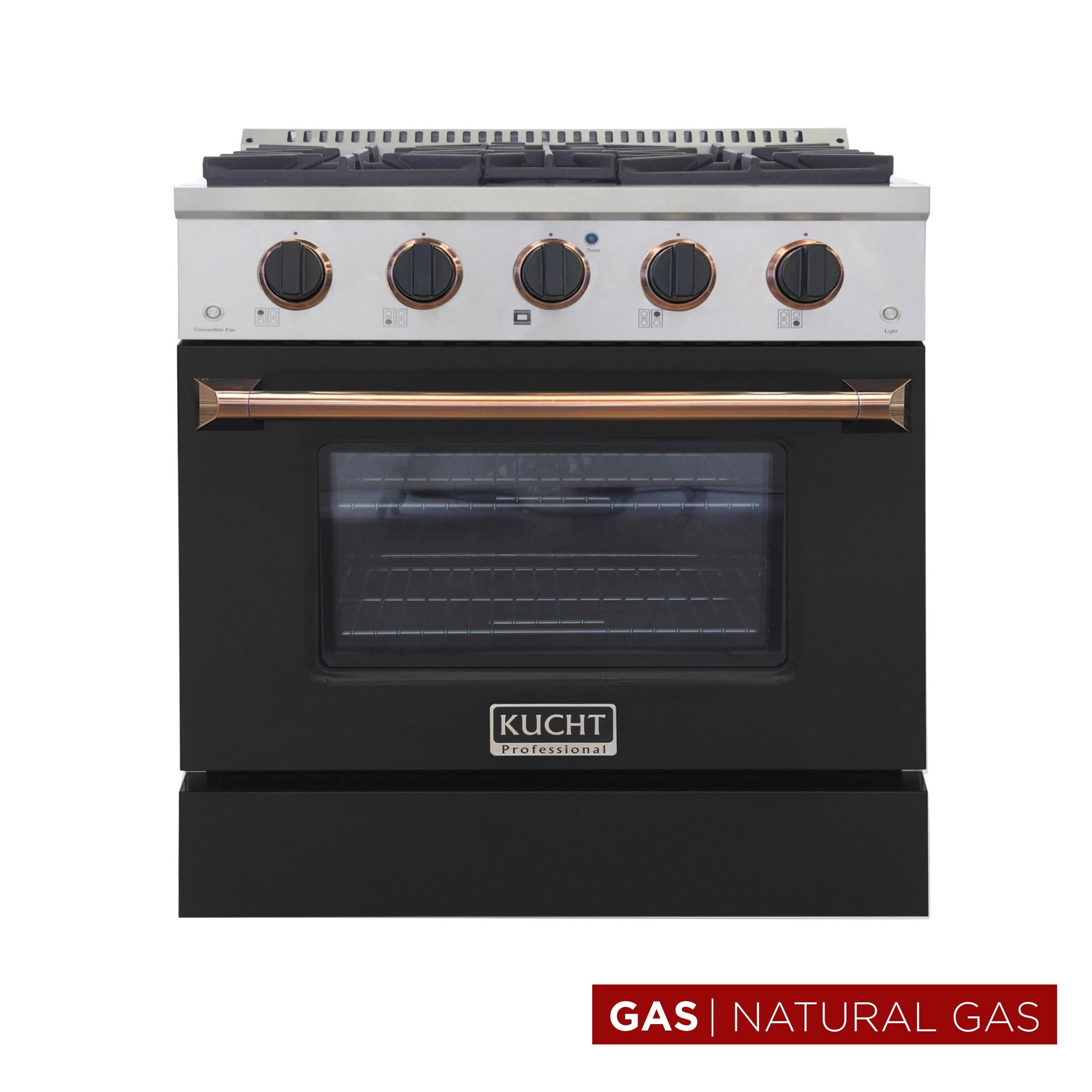 Kucht Professional 30" Stainless Steel Natural Gas Range in Rose Gold and Silver