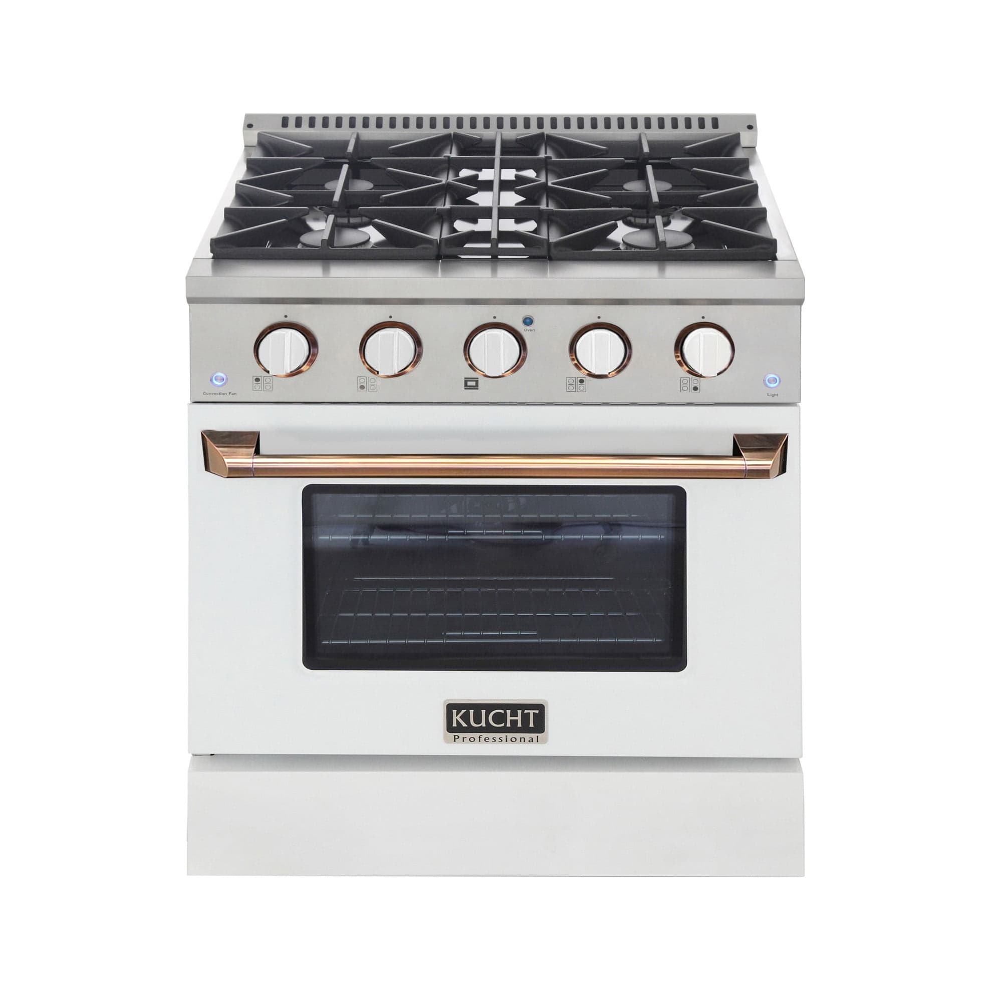 30 in. 4.2 cu. Dual Fuel Range Natural Gas in Silver Gold Handle Rings and Knobs