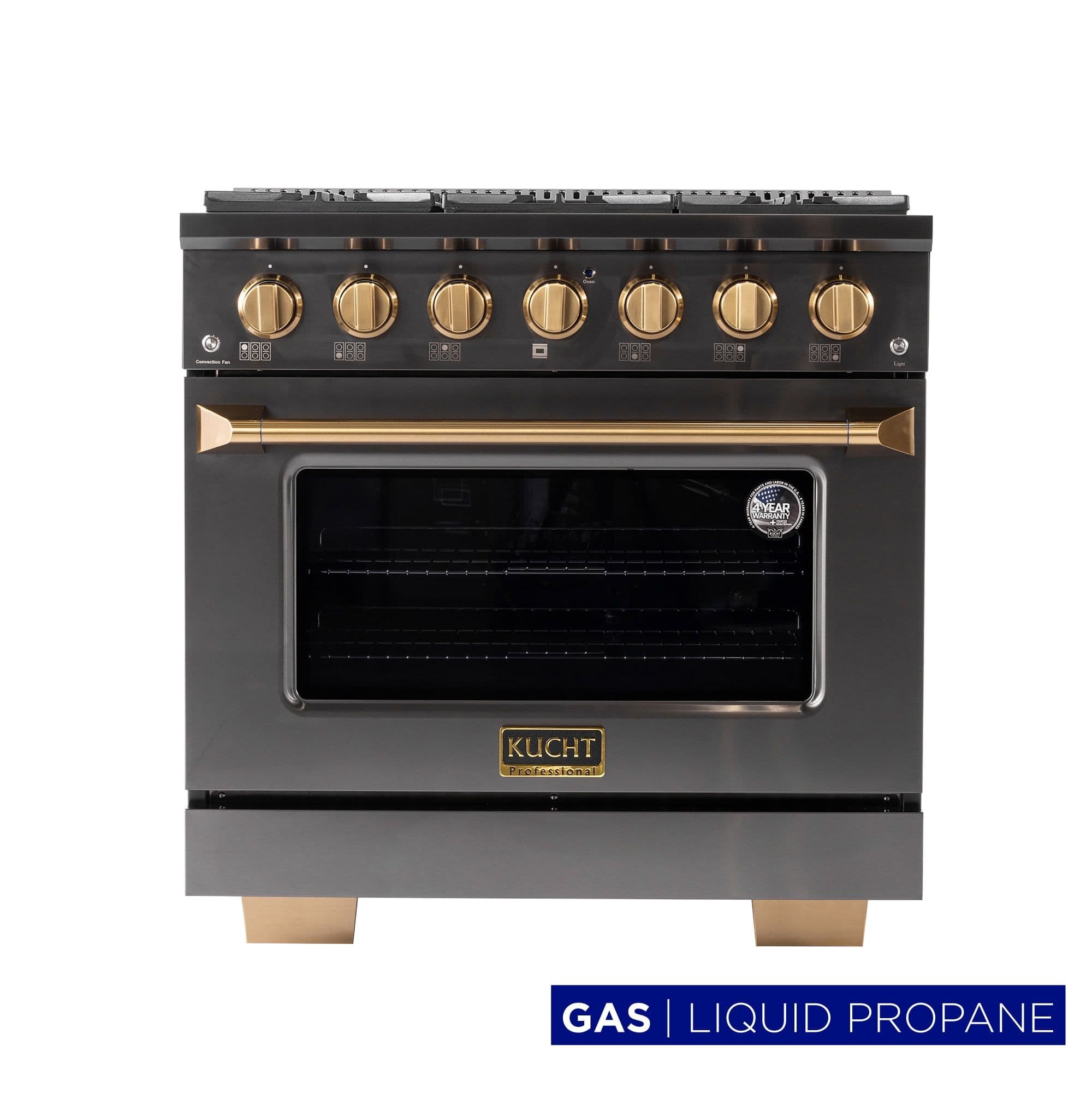 Gemstone Professional 36-in Propane Gas Range in Titanium Stainless Steel