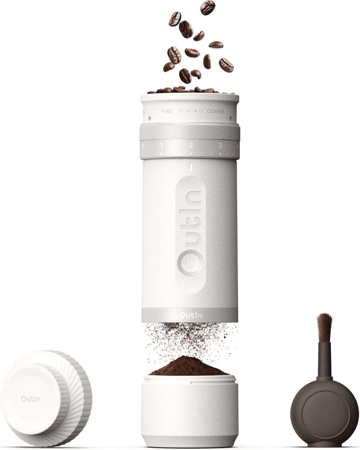 OutIn Fino Portable Electric Coffee Grinder (Sandstone White)