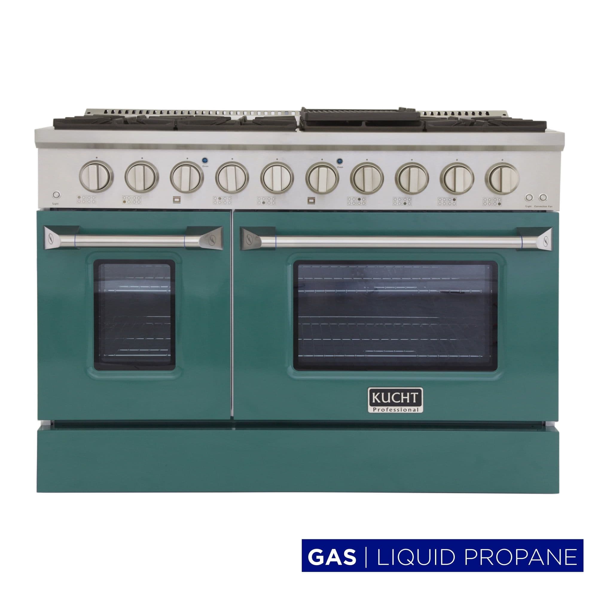 Kucht Professional 48" Stainless Steel Propane Gas Range in Silver/Green