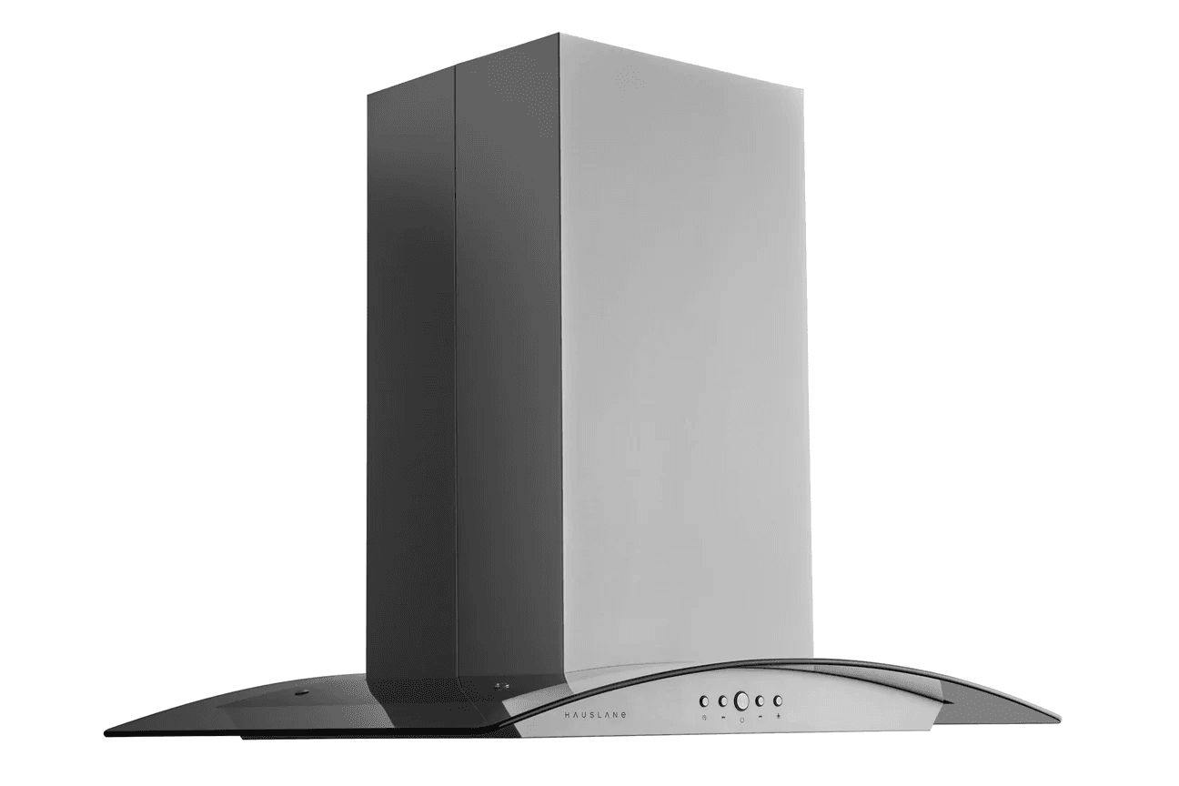 Hauslane 30 Inch Island Range Hood with Tempered Glass in Stainless Steel